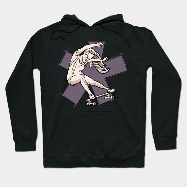 Skating illustration Hoodie by motylanoga